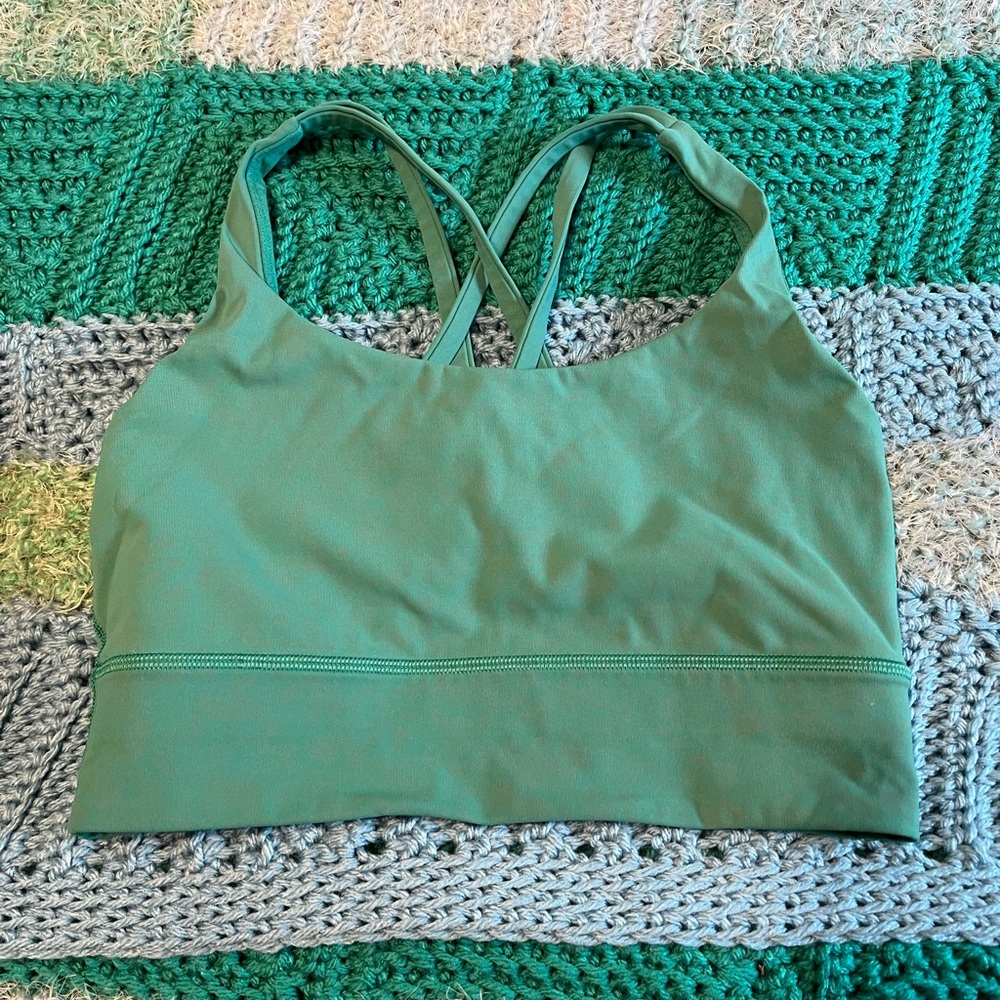 Lululemon Mint Green Strappy Sports Bra with Criss-Cross Back